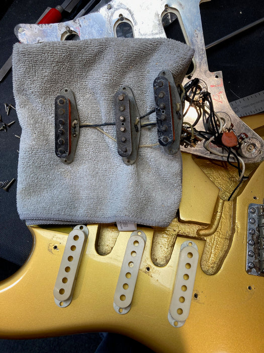 Vintage 1966 Fender Stratocaster Refinished Gold with Case