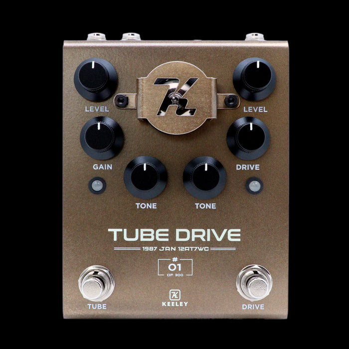 Keeley Tube Drive 1987 JAN 12AT7WC Limited Edition Dual Overdrive Pedal Front 