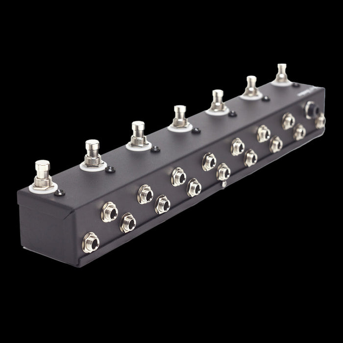 Loop Switchers 7 Channel True Bypass Switch Handwired Pedal Angle Top