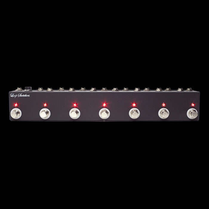 Loop Switchers 7 Channel True Bypass Switch Handwired Pedal Front Light