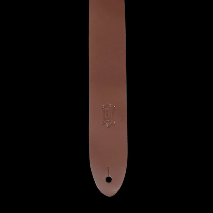 Levy's M12-BRN 2" Wide Brown Genuine Leather Guitar Strap Closeup