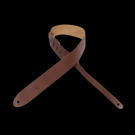 Levy's M12-BRN 2" Wide Brown Genuine Leather Guitar Strap Folded