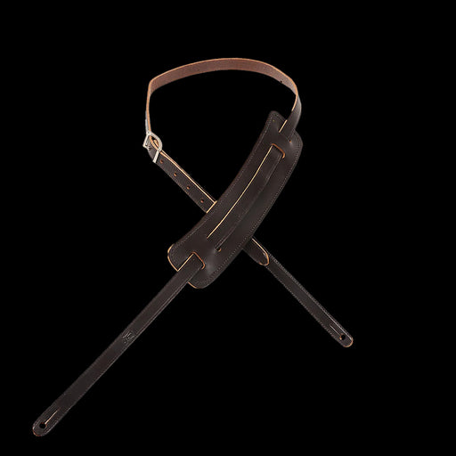 Levy's M25-DBR 5/8" Wide Dark Brown Veg-Tan Leather Guitar Strap