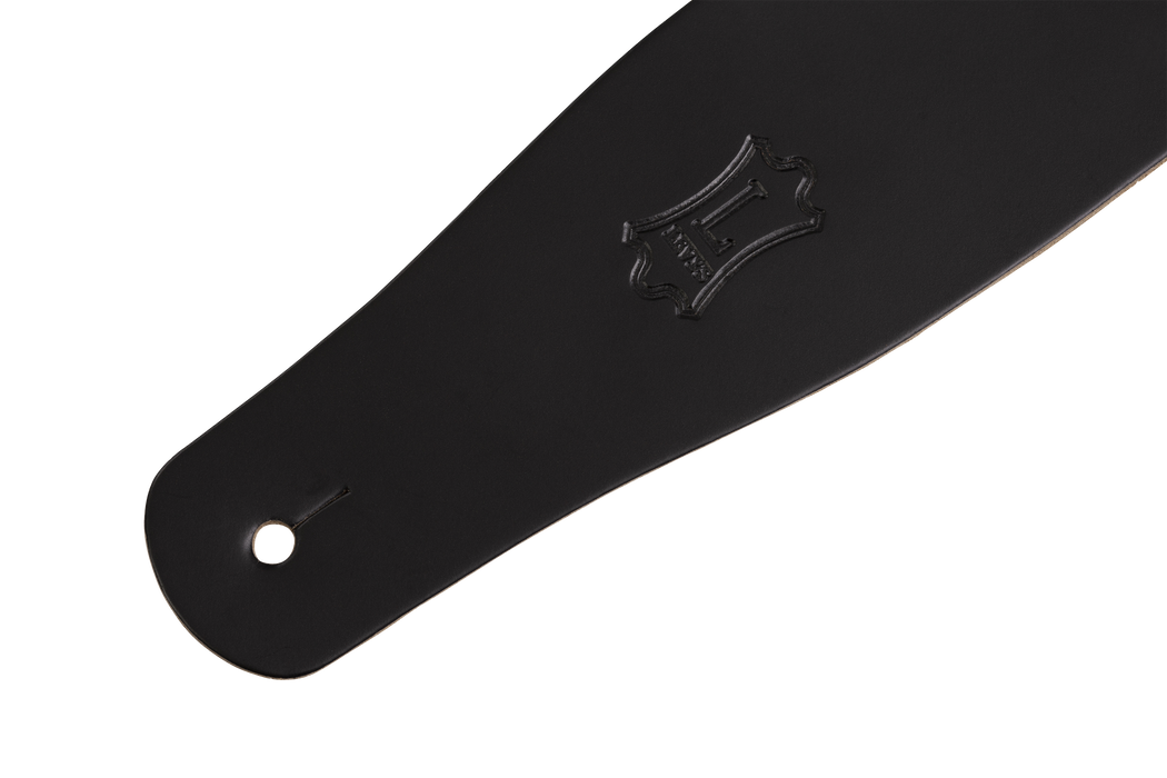 Levy's M26-BLK 2 1/2" Wide Black Genuine Leather Guitar Strap