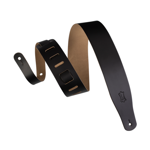 Levy's M26-BLK 2 1/2" Wide Black Genuine Leather Guitar Strap