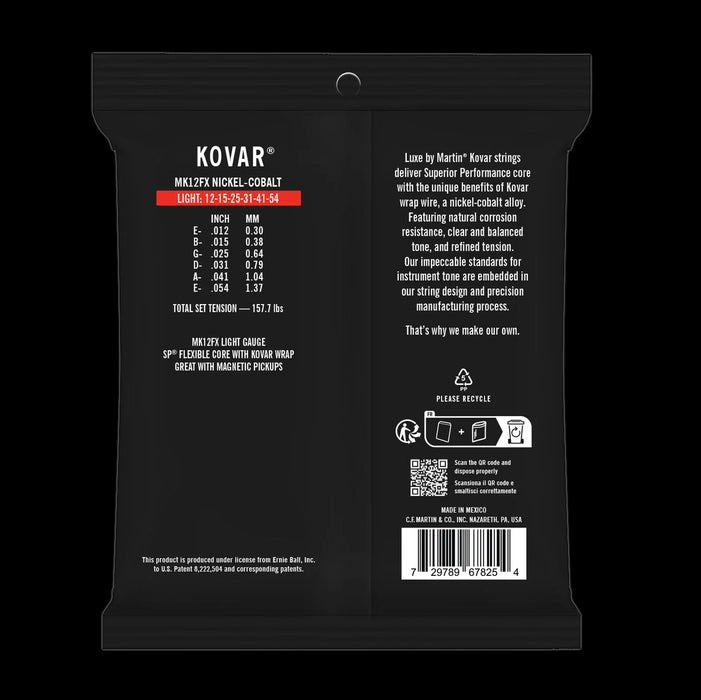 Martin Luxe MK12FX Kovar Flexible Core Acoustic Strings Light 12-54 Back