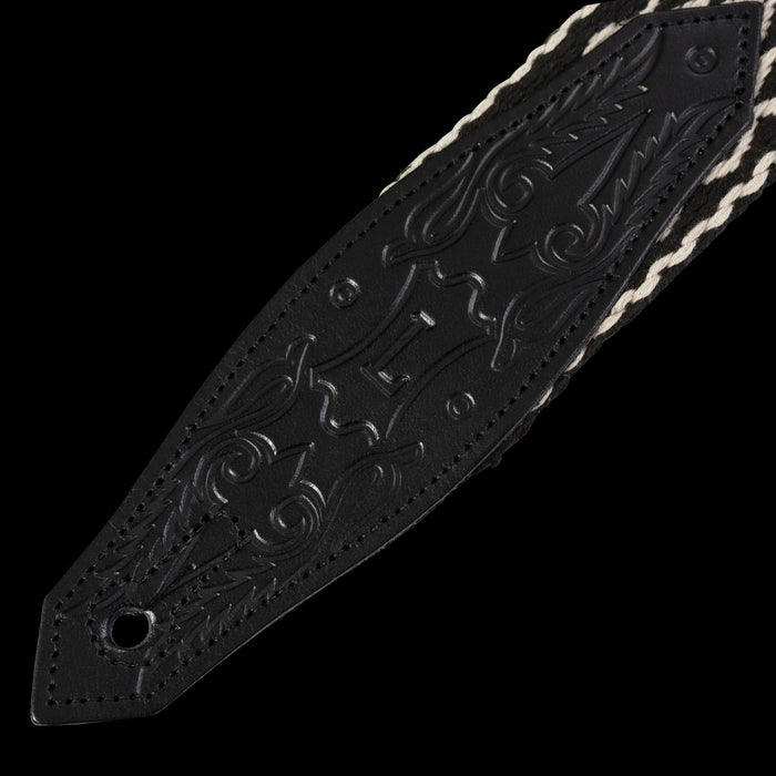 Levy's MSSC80-BLK/WHT 2" Wide Cotton Guitar Strap Tab
