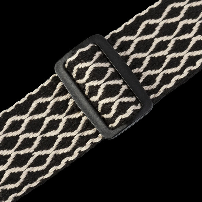 Levy's MSSC80-BLK/WHT 2" Wide Cotton Guitar Strap Buckle