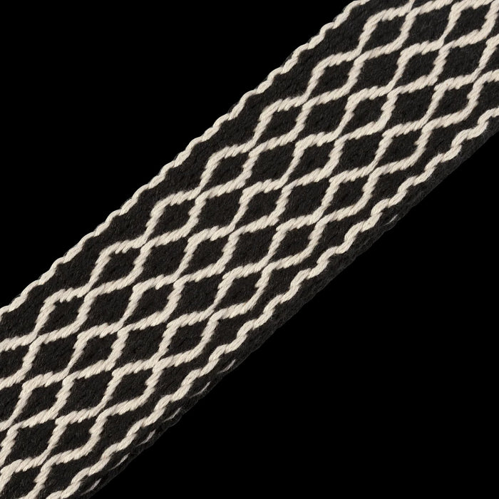 Levy's MSSC80-BLK/WHT 2" Wide Cotton Guitar Strap Detail