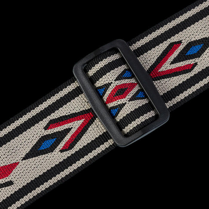 Levy's MSSN80-MLT 2" Wide Multi Color Woven Guitar Strap Detail Buckle