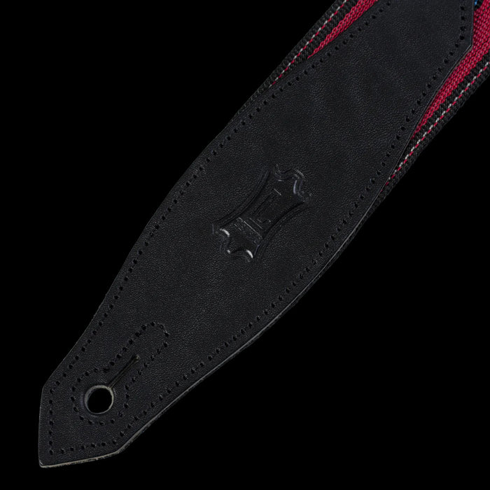 Levy's MSSN80-RED 2" Wide Red Woven Guitar Strap Detail Tab