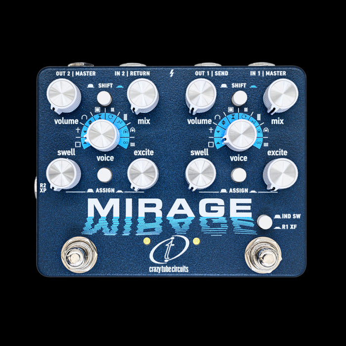 Crazy Tube Circuits Mirage Dual Reverb Pedal Front