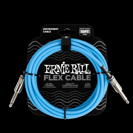 Ernie Ball Flex Instrument Cable Straight/Straight 10ft - Blue - P06412 Front
