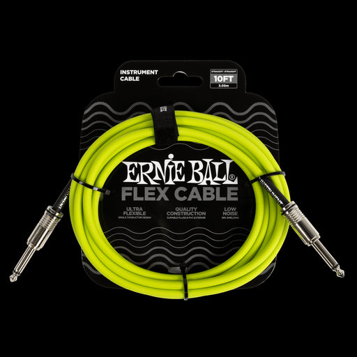 Ernie Ball Flex Instrument Cable Straight/Straight 10ft - Green - P06414 Front