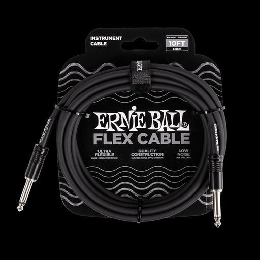 Ernie Ball Flex Instrument Cable Straight/Straight 10ft - Black - P06434 Front 