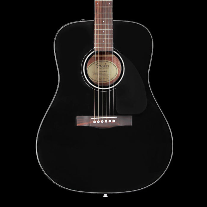 Fender CD-60 Dreadnought V3 w/Case Walnut Fingerboard Black Front Crop