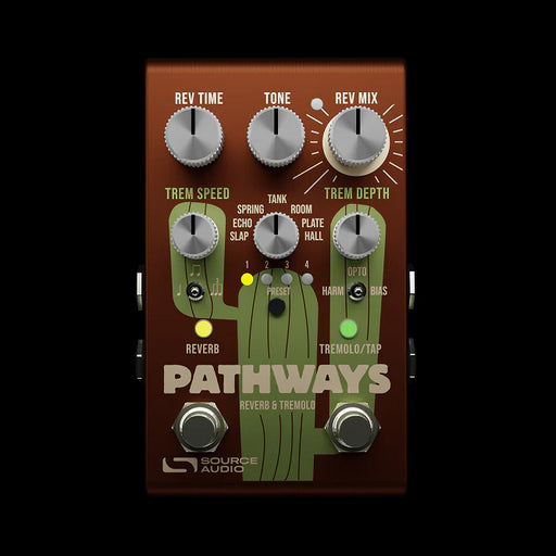 Source Audio Pathways Reverb and Tremolo Pedal Front 