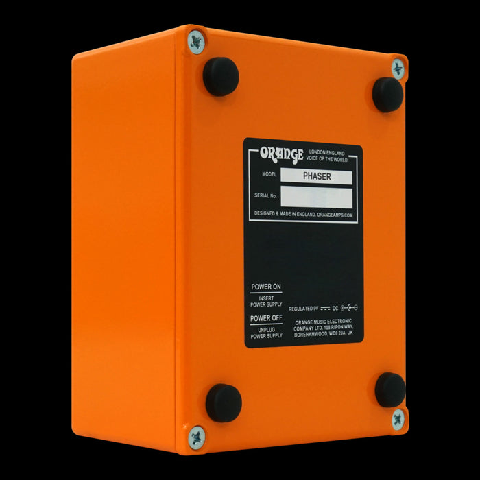 Orange Phaser Guitar Effect Pedal Back