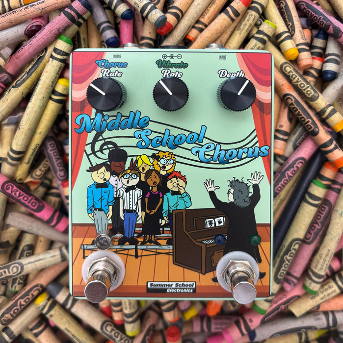 Summer School Electronics Middle School Chorus Pedal Crayons Background