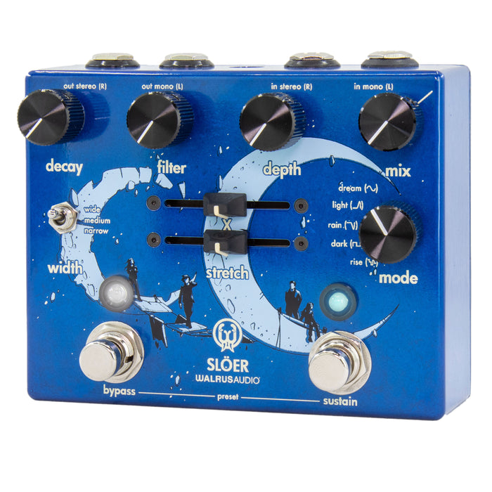 Walrus Audio SLOER Stereo Ambient Reverb Blue Pedal