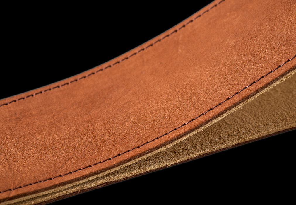 Taylor Gemstone Strap Sanded Suede Medium Brown 2.5" Detail Top