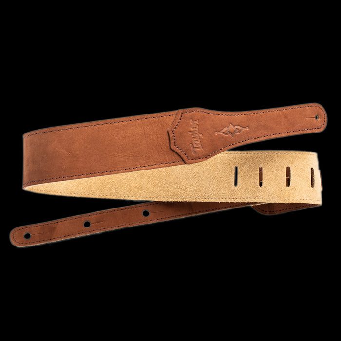 Taylor Gemstone Strap Sanded Suede Medium Brown 2.5" Folded