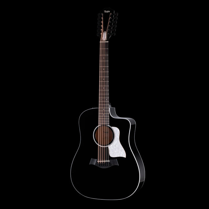 Taylor Somos 250ce Plus BLK Doce Doble 12-String Black Front 