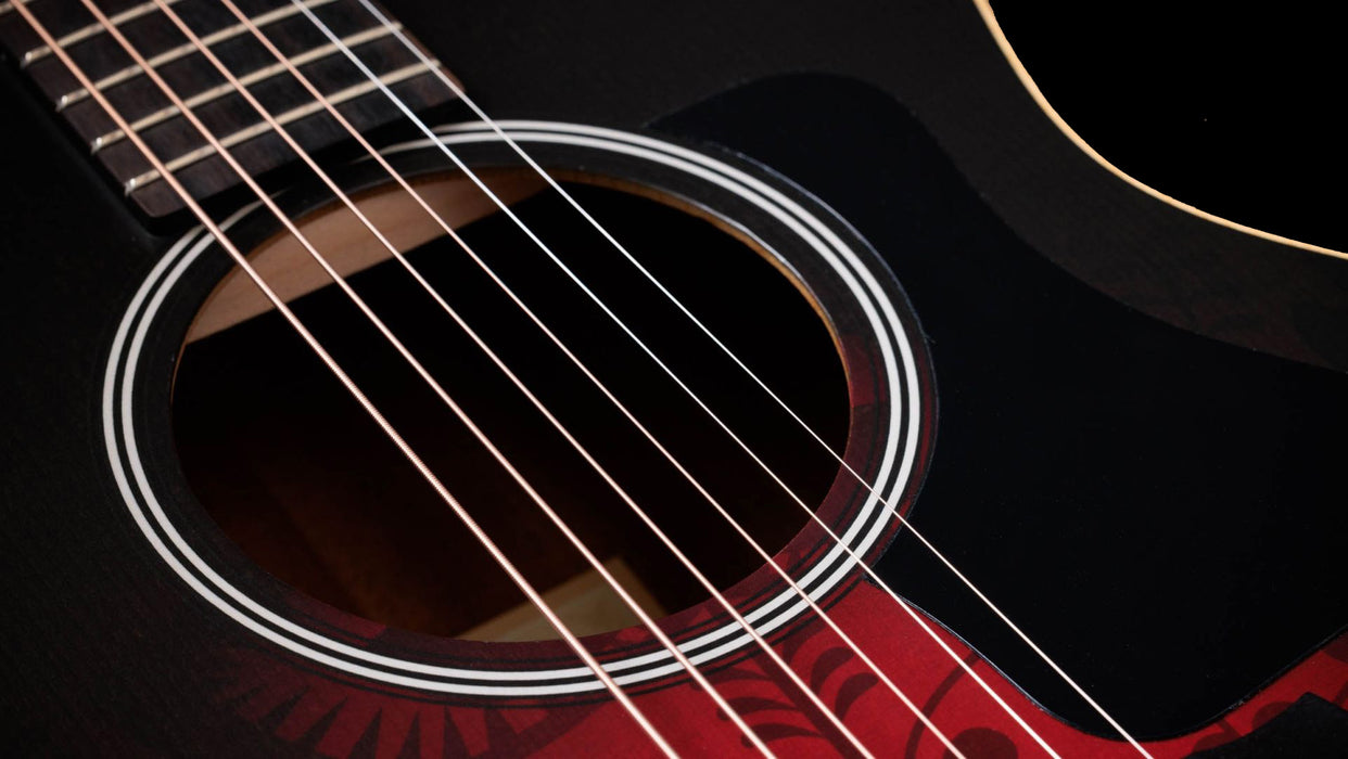 Taylor GS Mini-e Special Edition Victorian Burst Acoustic Electric Guitar Closeup Rosette