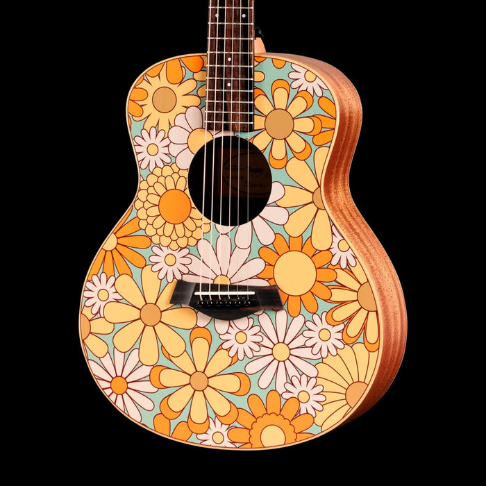 Taylor GS Mini-e Special Edition Floral Blue Spruce Top Front Crop