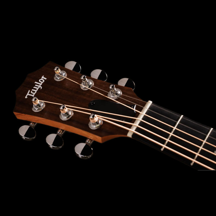 Taylor GS Mini-e Special Edition Floral Blue Spruce Top Headstock 
