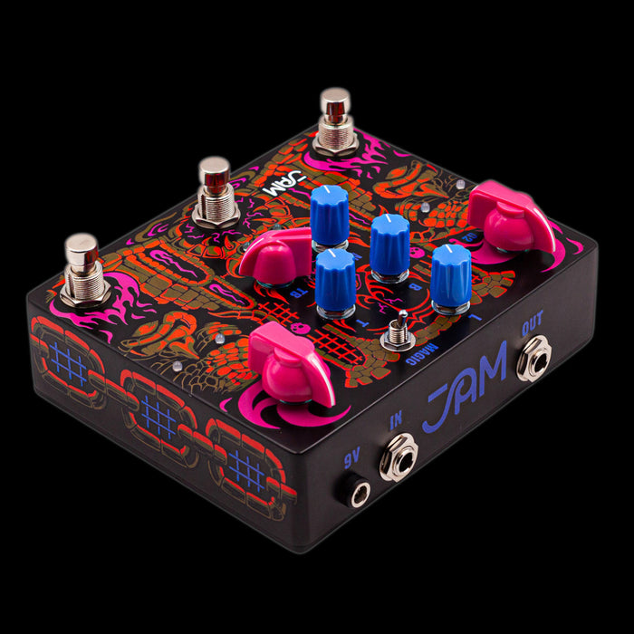JAM Pedals Tiny Amp Destroyer Pedal Angle Top Jacks