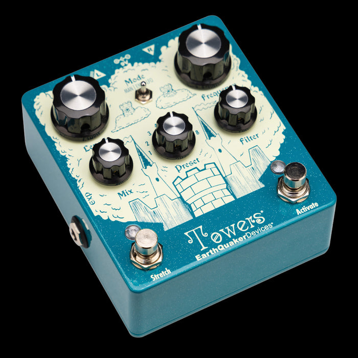 EarthQuaker Devices Towers Soundscape Generator Pedal Angle Left