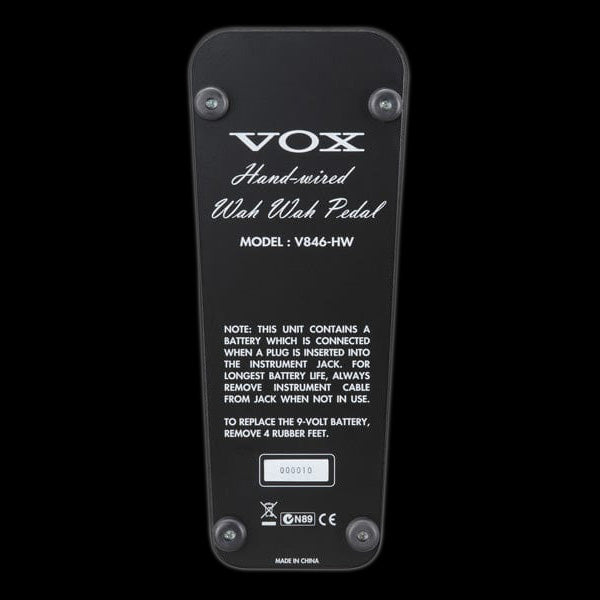 Vox Hand-Wired Wah Wah Pedal - V846HW Bottom