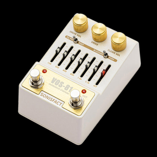 Sonisfact VOS-81 Overdrive Station Blizzard & Fury Overdrive Pedal Front Angle