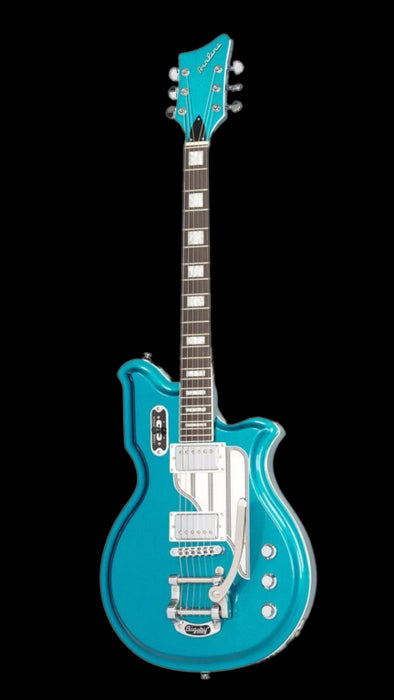 Eastwood Airline Map Deluxe With Bigsby Electric Guitar - Metallic Blue