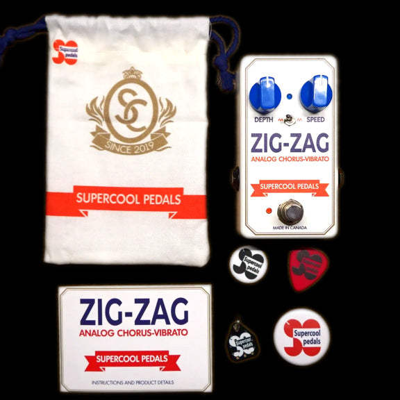 Supercool Zig-Zag Analog Chorus/Vibrato Pedal Box Candy