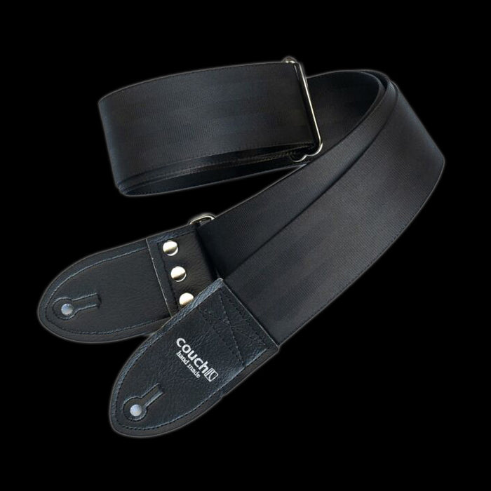 Couch Black Seatbelt Guitar Strap - SB001 Front