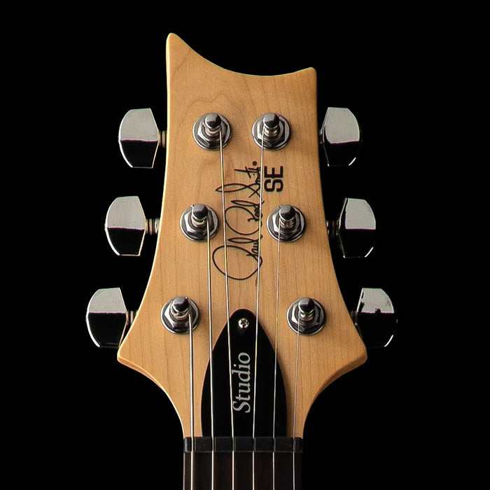 PRS SE Studio Standard Silvertone Gray Headstock Closeup