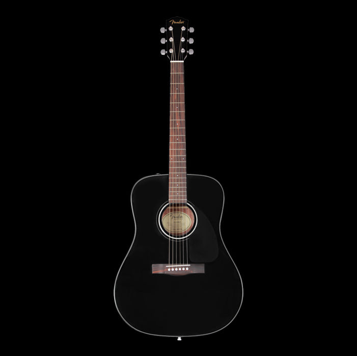 Fender CD-60 Dreadnought V3 w/Case Walnut Fingerboard Black Front