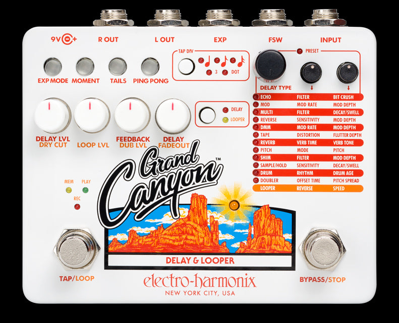 canyon effect pedal Electro-Harmonix Grand Canyon Delay and Looper Guitar Effect Pedal — Truetone Music
