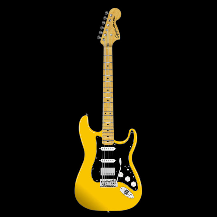 Squier FSR Affinity Strat HSS Graffiti Yellow Electric Guitar Front 