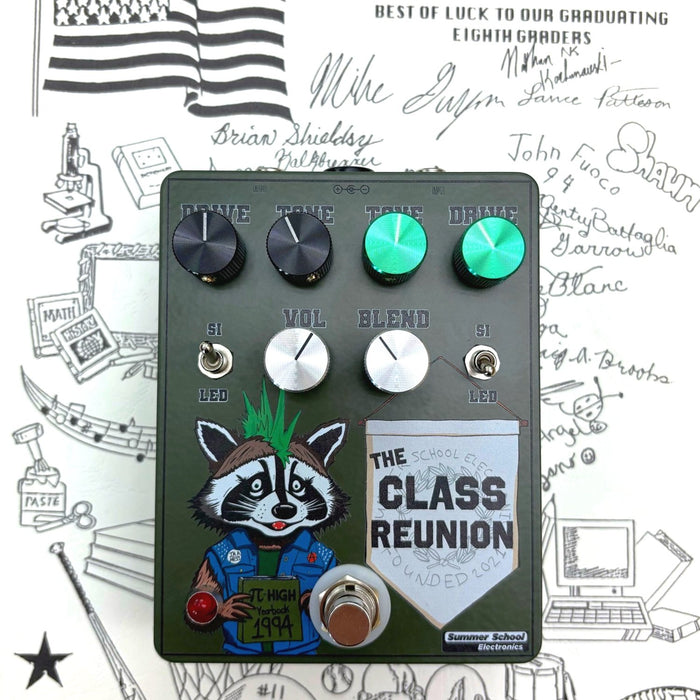 Summer School Electronics Class Reunion Overdrive Fuzz Pedal Background Gray