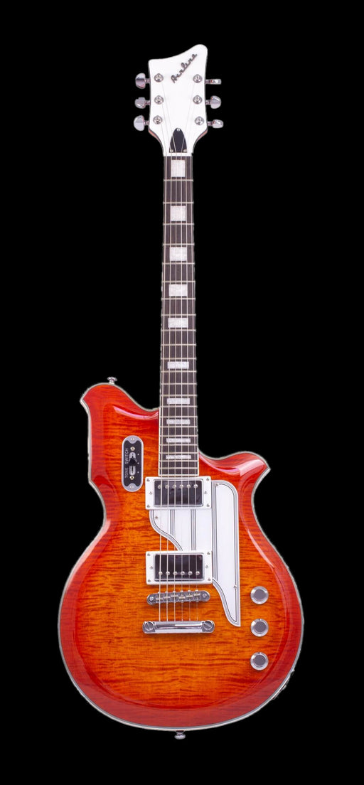 Eastwood Airline Map FM Guitar Flame Maple Top - Orangeburst Flame