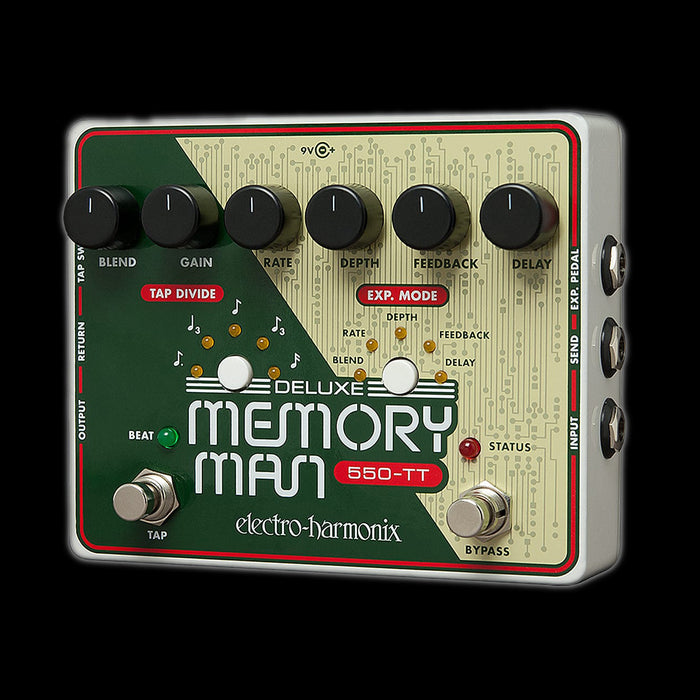 memory man delay pedal Electro-Harmonix Deluxe Memory Man 550-TT Delay Pedal with Tap Tempo — Truetone Music