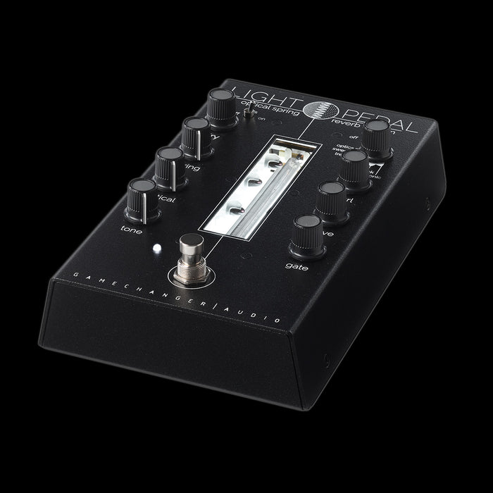 Gamechanger Audio LIGHT Reverb Guitar Effect Pedal Front Angle Bottom
