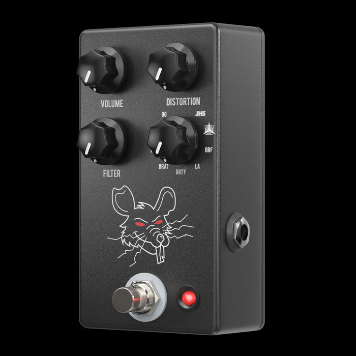 JHS PackRat Distortion Guitar Effect Pedal Front Angle Left