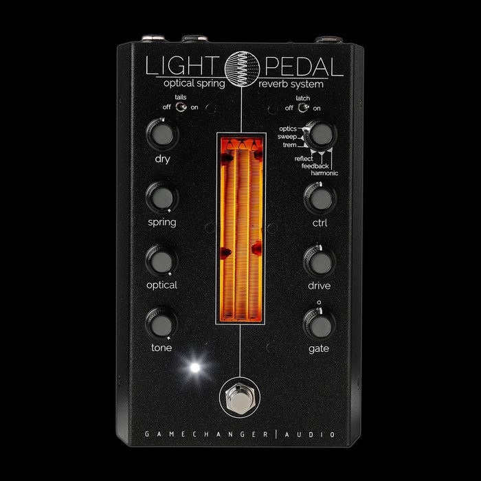 Gamechanger Audio LIGHT Reverb Guitar Effect Pedal Front Light on