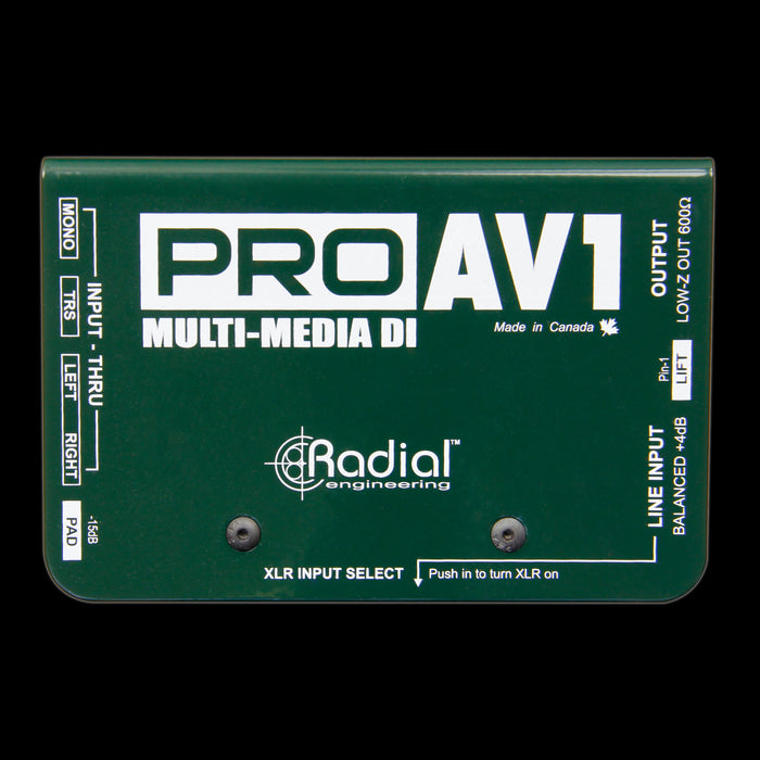 Radial Engineering ProAV1 Multimedia Direct Box Front