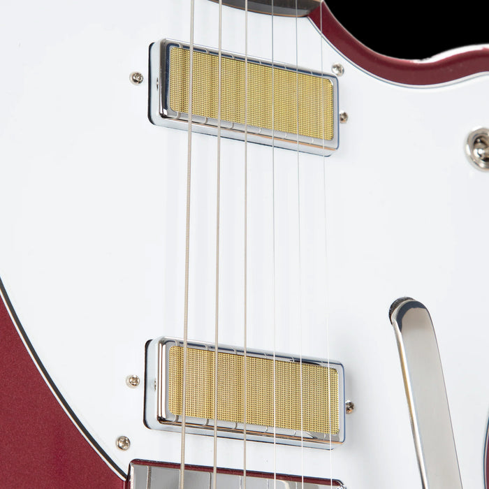 Harmony Standard Silhouette With Bigsby Burgundy Closeup Pickups