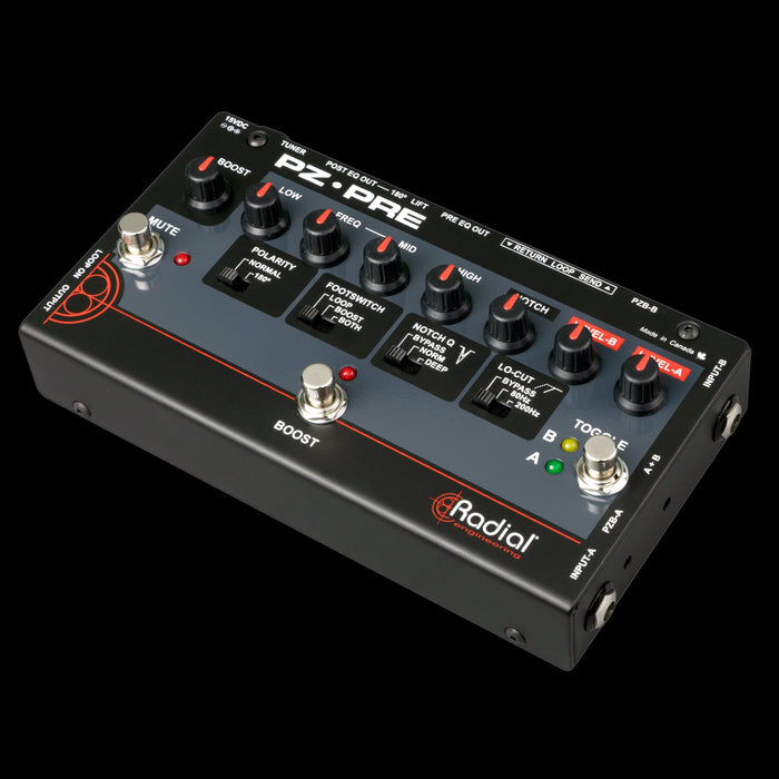 Radial Engineering PZ Pre Acoustic Instrument Preamp Pedal Right